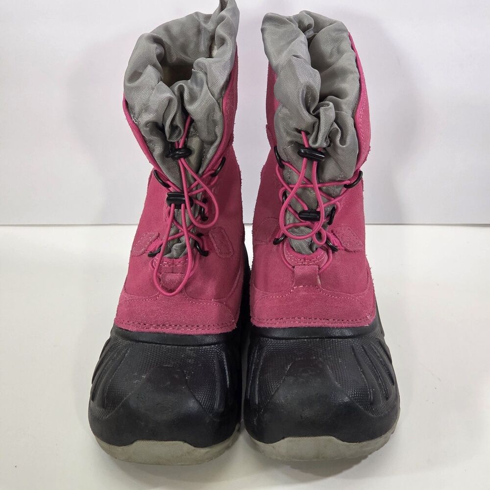 UGG Kids Adirondack Pink Black Waterproof Winter Snow Boots C 4 Toggle Lace 9in1